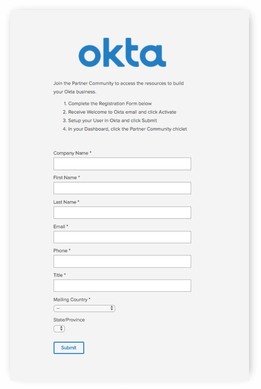 Partner Community Help Page | Okta